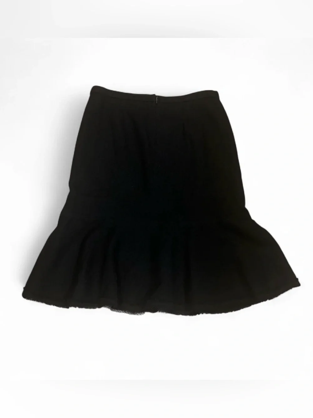 Vintage 100% Wool J. Crew Midi Skirt Black A-Line Flared Women’s Sz 6 Preppy